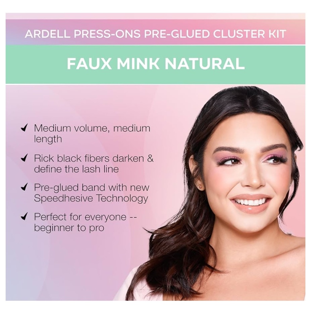 Ardell Press On Lashes Fauxmink Natural Pre-Glued Underlash Extensions - Picture 2 of 8